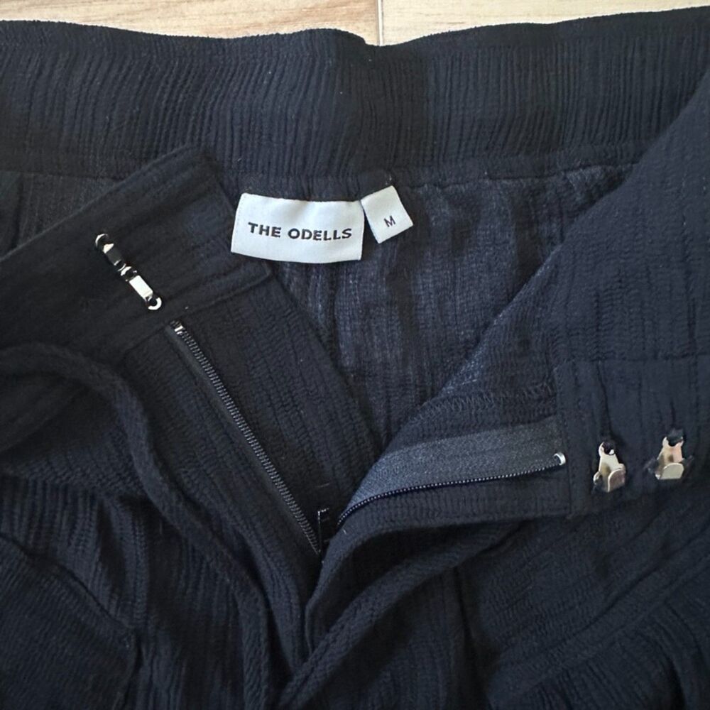 The Odells Black Cypress Crinkle Relaxed Fit Sheer Lightweight Pants Size Medium - Picture 3 of 6